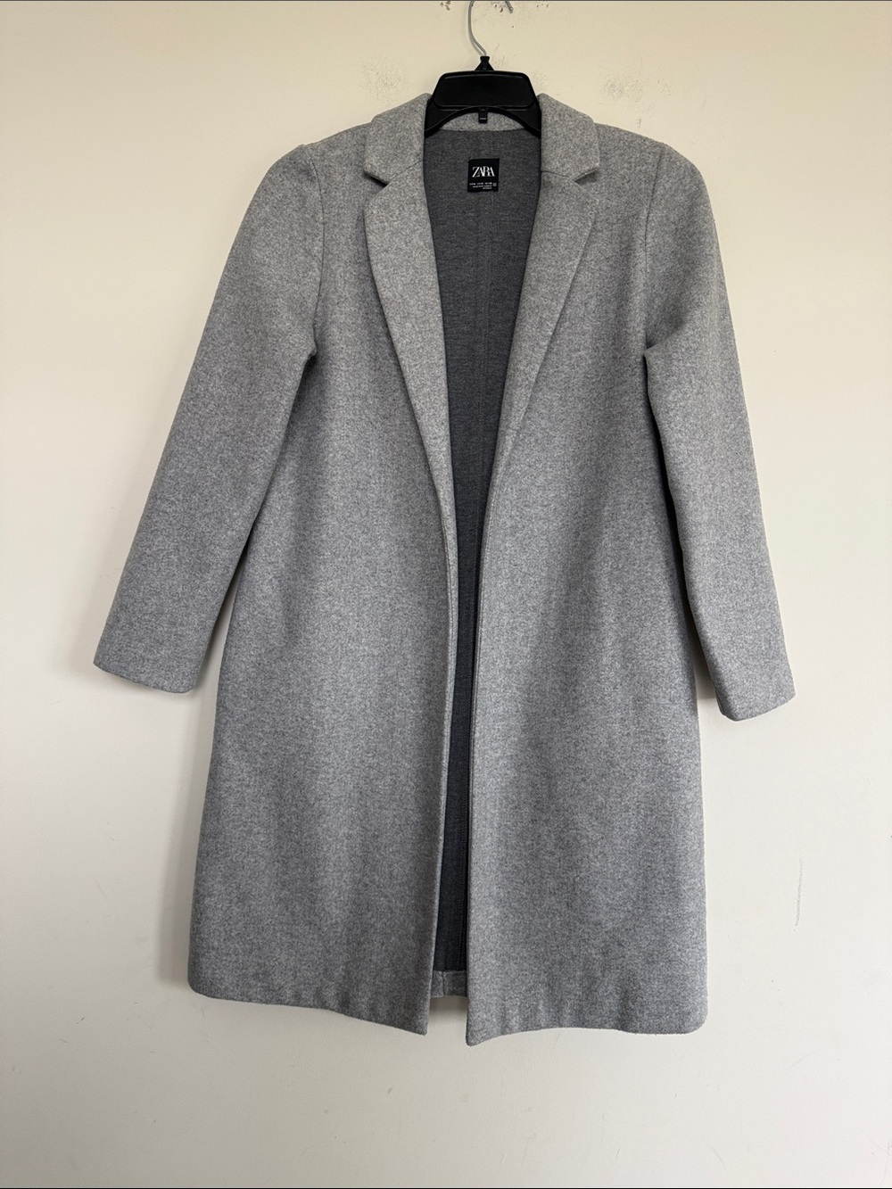 ZARA Light Gray Tailored Long Trench Coat